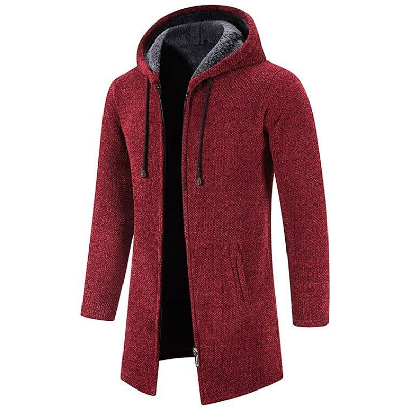 Herren Winter Kapuzen Strick Jacke | Reißverschluss
