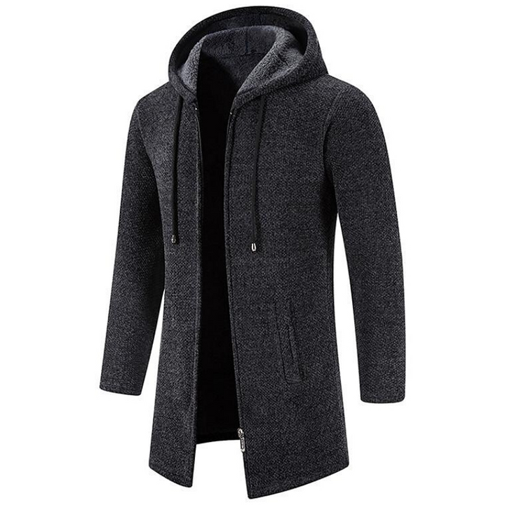 Herren Winter Kapuzen Strick Jacke | Reißverschluss