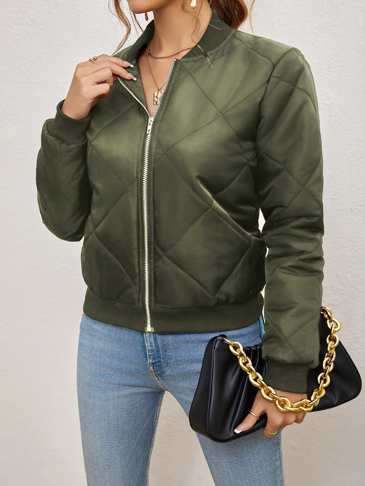 Bomberjacke mit Argyle-Muster für Damen | Lässig