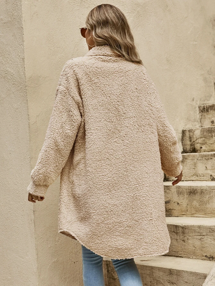 Damen Lang Teddy Jacke | Moderne