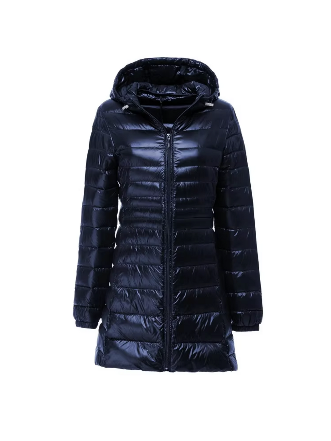 Lange gefütterte Winterjacke mit Kapuze für Damen | Vielseitig