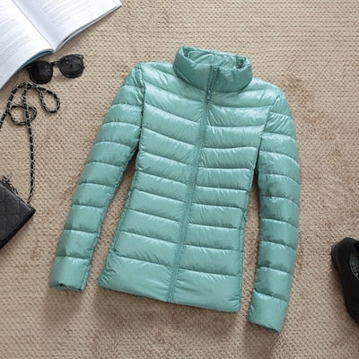 Ultraleichte dünne daunenjacke für frauen
