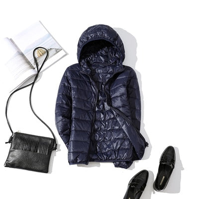 Ultraleichte dünne daunenjacke für frauen