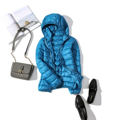Ultraleichte dünne daunenjacke für frauen