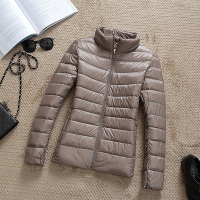 Ultraleichte dünne daunenjacke für frauen