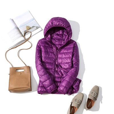 Ultraleichte dünne daunenjacke für frauen