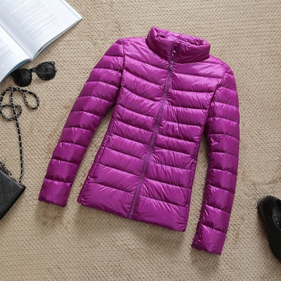 Ultraleichte dünne daunenjacke für frauen
