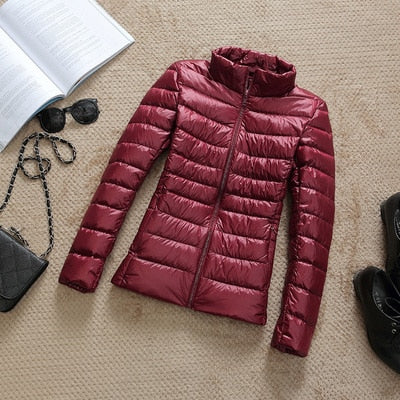 Ultraleichte dünne daunenjacke für frauen