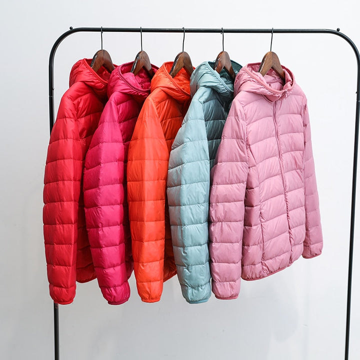 Ultraleichte dünne daunenjacke für frauen