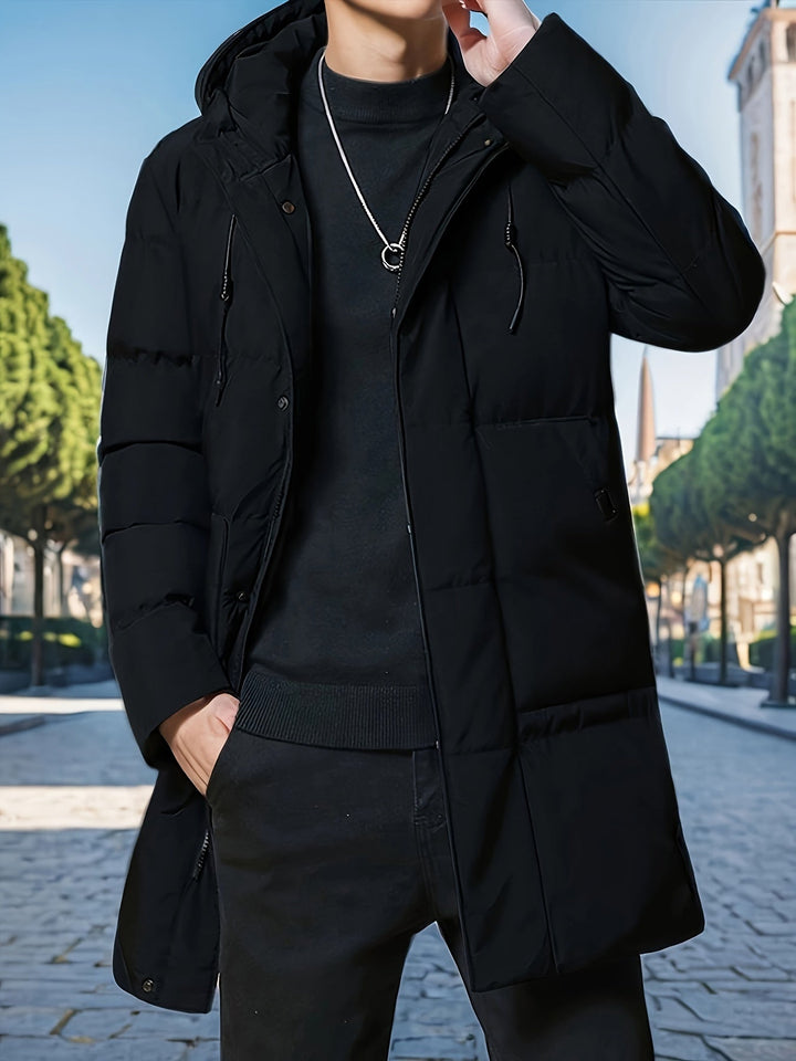 Herren Lange Kapuzen Puffer Jacke | Winter