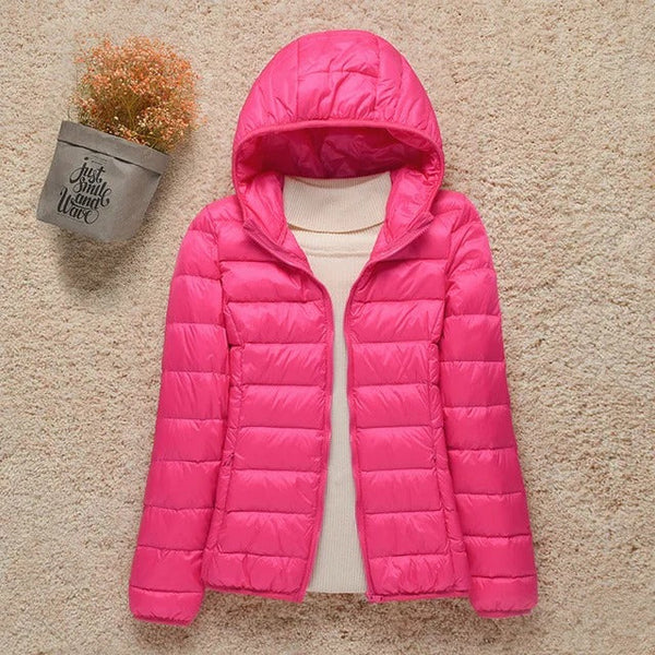Damen Kapuze Reißverschluss Steppjacke | Puffer