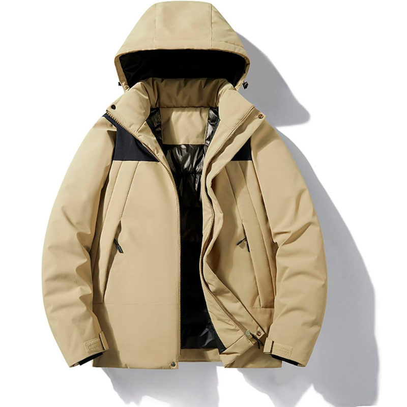Unisex-Skijacke mit Kapuze und Taschen | Winter