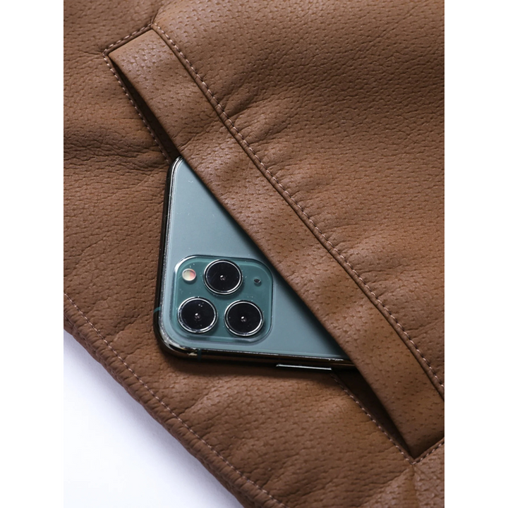 Herren Langarm Bomber Jacke | Reißverschlusstaschen