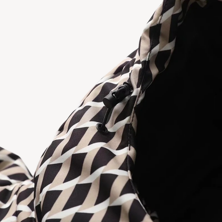 Damen Reißverschlusstaschen Pufferjacke | Gürtel