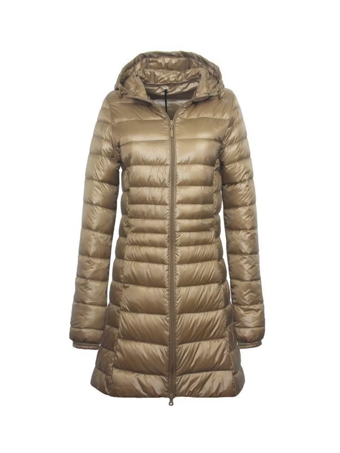 Lange gefütterte Winterjacke mit Kapuze für Damen | Vielseitig