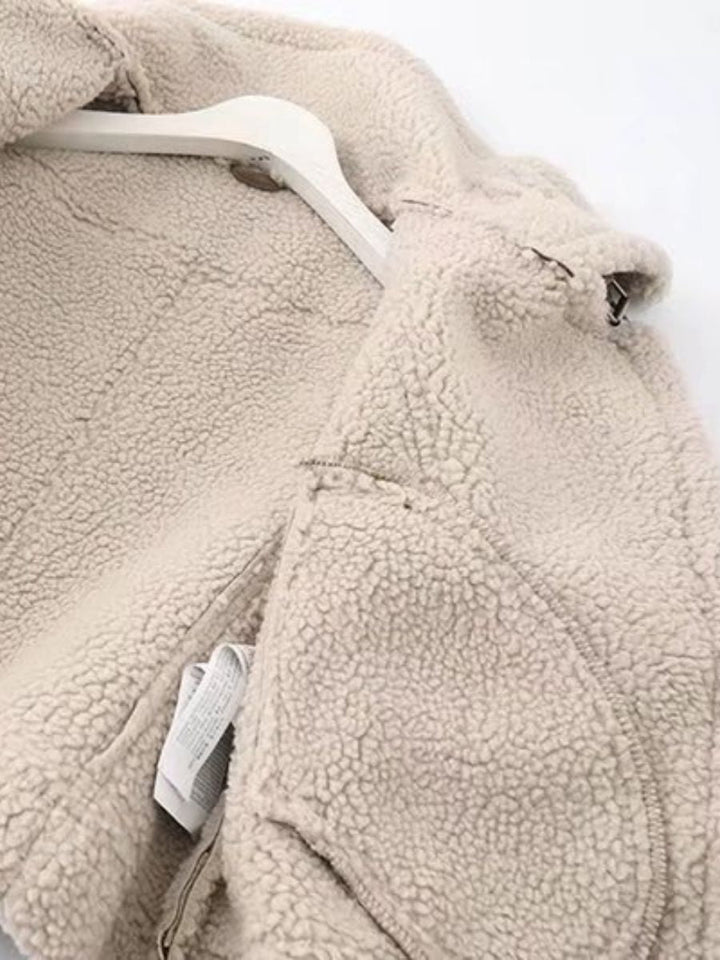Gefütterte Felljacke mit Kragen für Damen | Warme