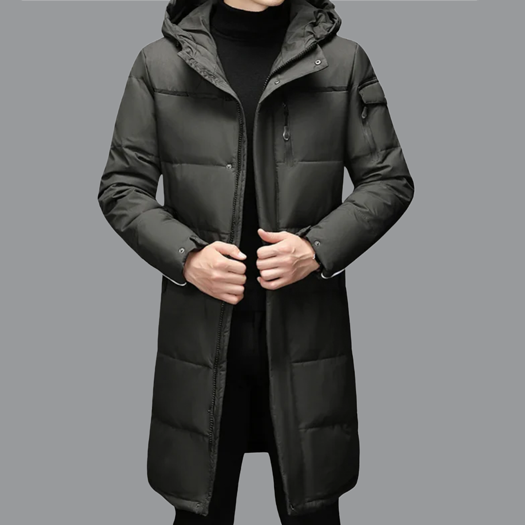 Herren Puffer Daunen Kapuze Jacke | Lange