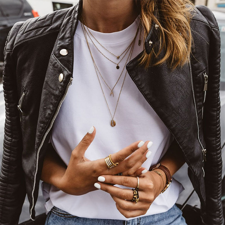 Damen Schwarze Bikerjacke  | Lange Ärmel