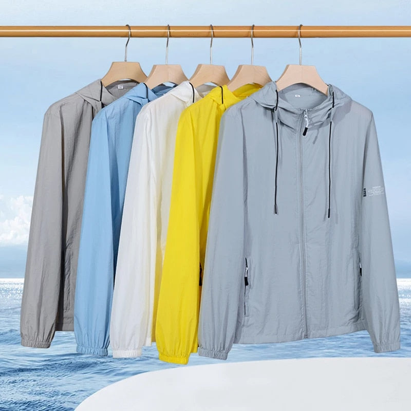Leichter wasserdichter windbreaker mit kapuze