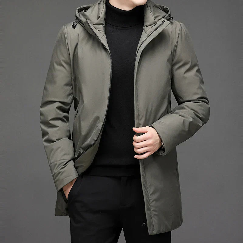 Herren Lange Gefütterte Jacke | Kapuzen