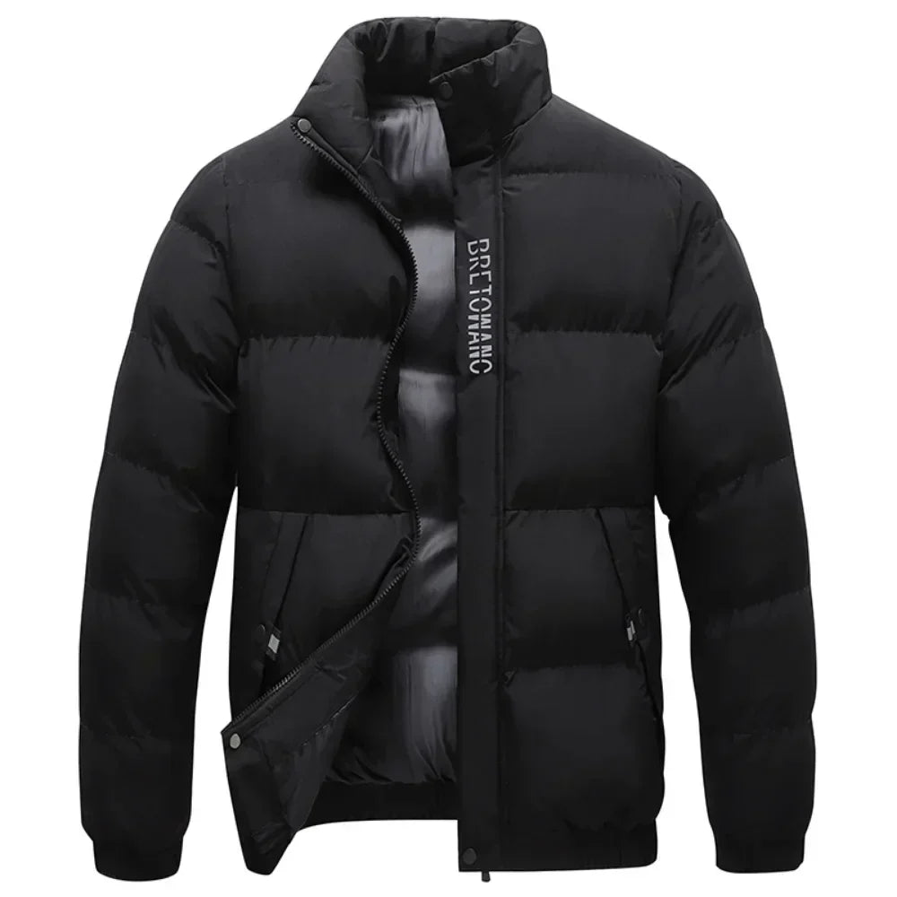 Herren Stehkragen Winter Puffer Jacke | Reissverschluss