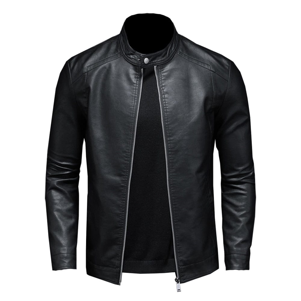 Herren Schwarz Langarm Jacke | Reißverschluss