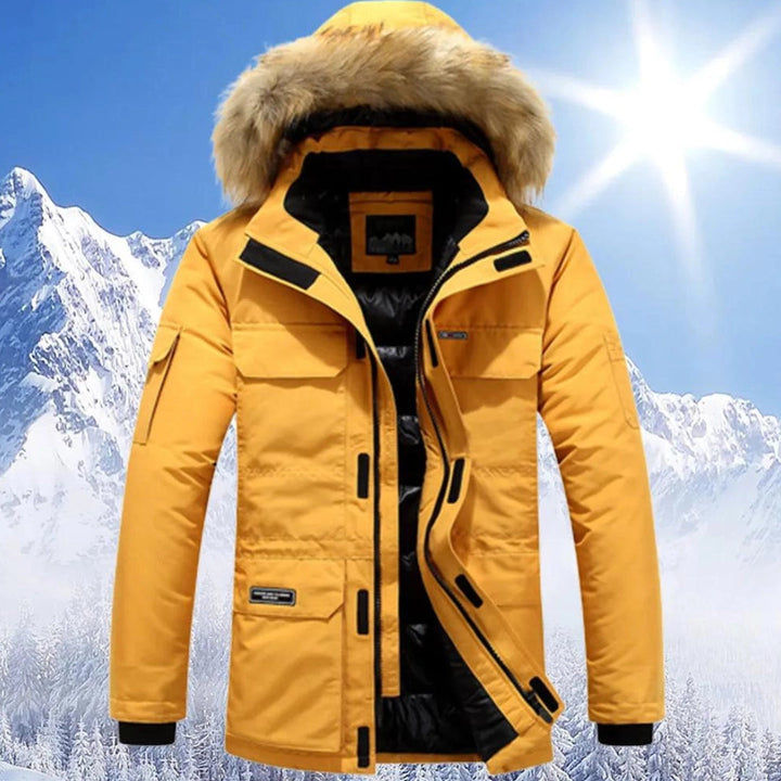 Herren Warme Winter-Parka-Jacke mit Kapuze | Wasserdicht