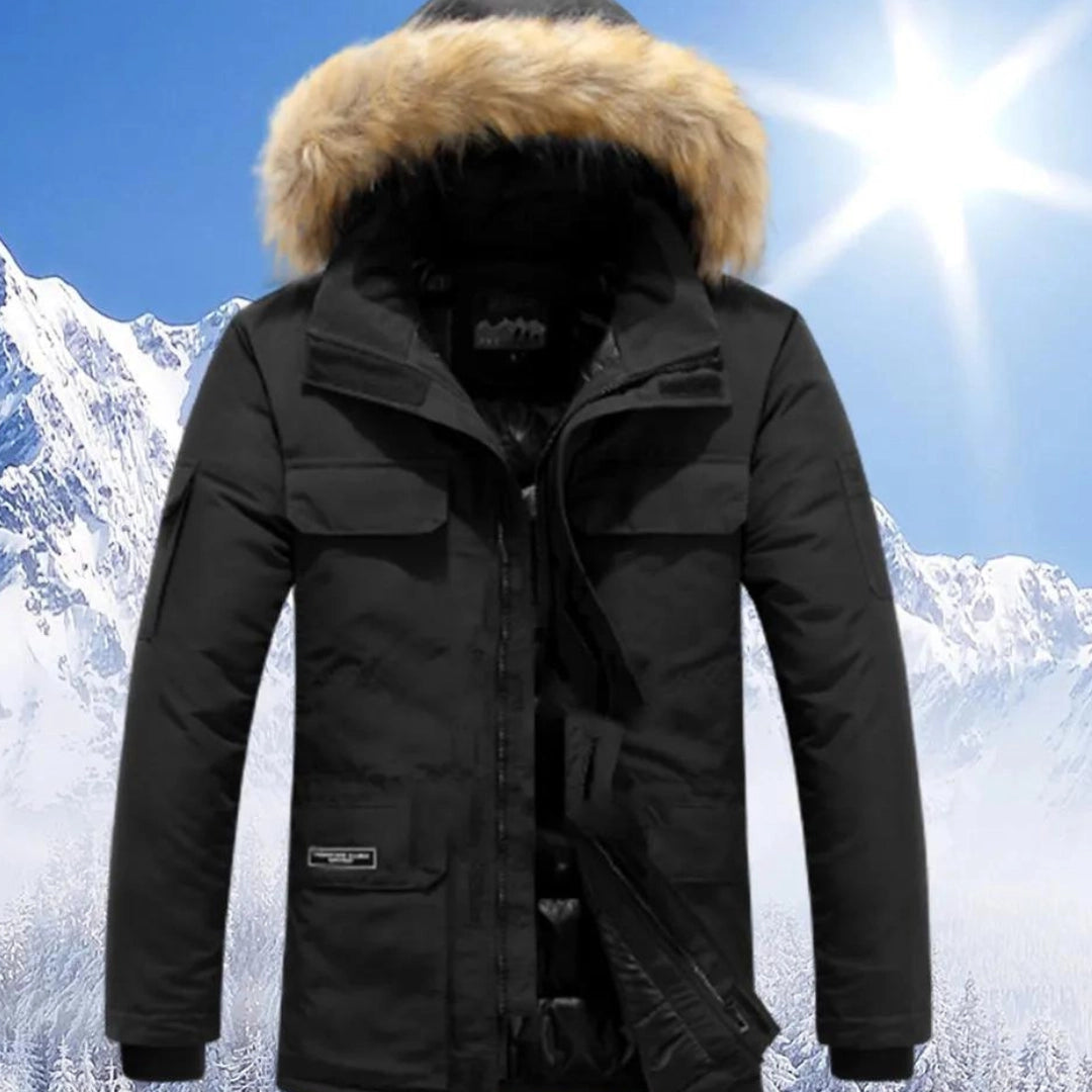 Herren Warme Winter-Parka-Jacke mit Kapuze | Wasserdicht