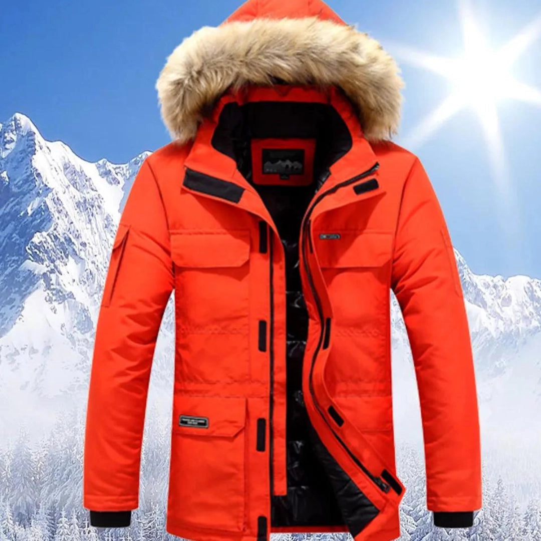 Herren Warme Winter-Parka-Jacke mit Kapuze | Wasserdicht