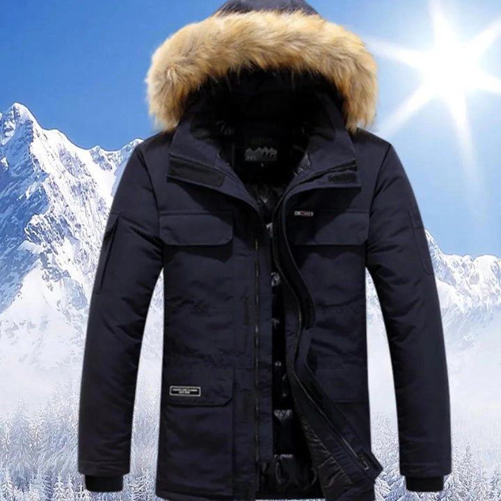 Herren Warme Winter-Parka-Jacke mit Kapuze | Wasserdicht