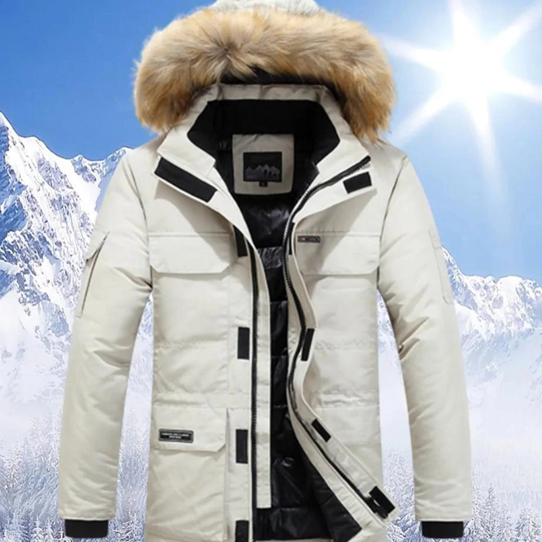 Herren Warme Winter-Parka-Jacke mit Kapuze | Wasserdicht