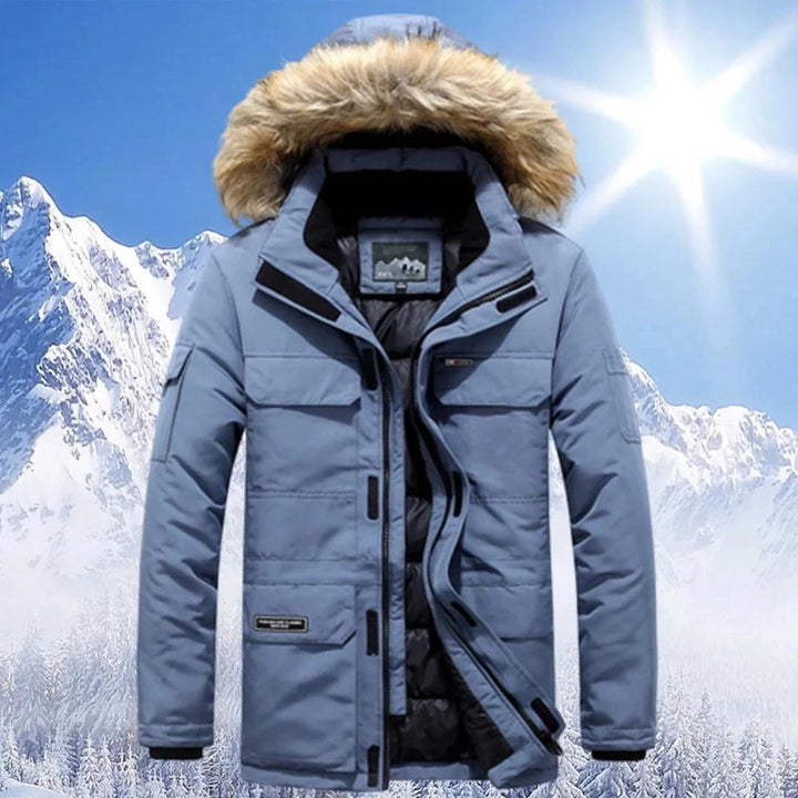 Herren Warme Winter-Parka-Jacke mit Kapuze | Wasserdicht