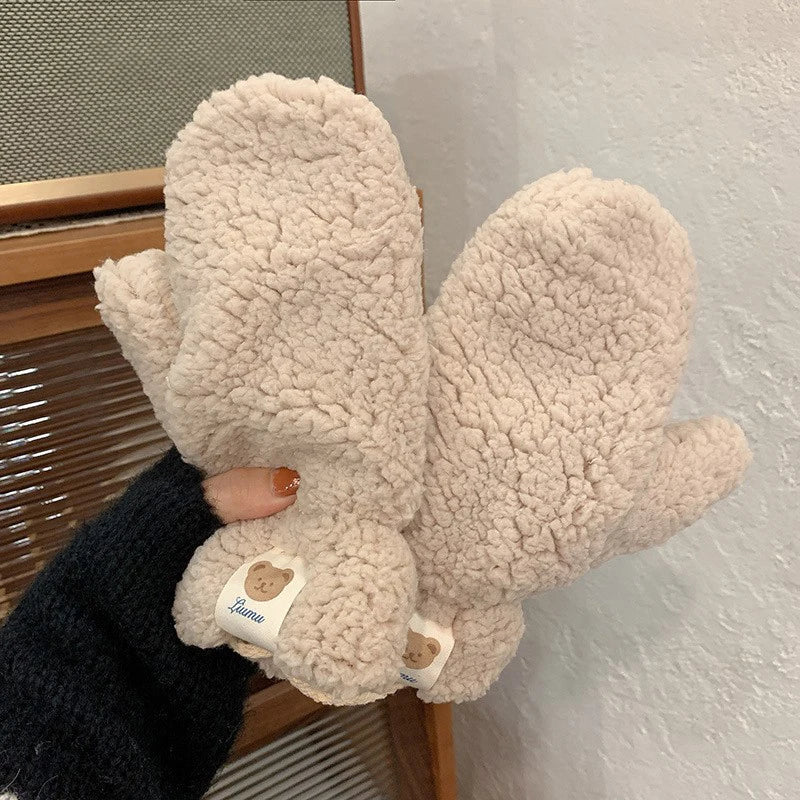 Weiche und warme teddy handschuhe