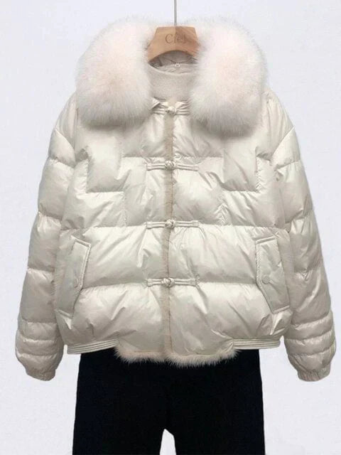 Damen Dicke Weinlese-Daunenjacke | Warme