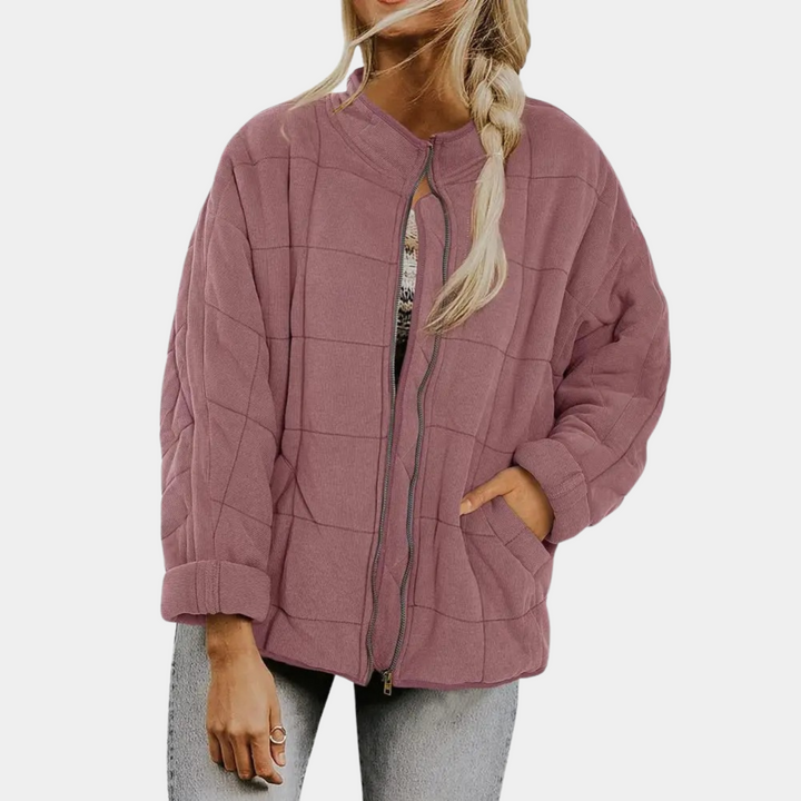 Damen Langarm Jacke mit Reißverschluss | Fronttaschen