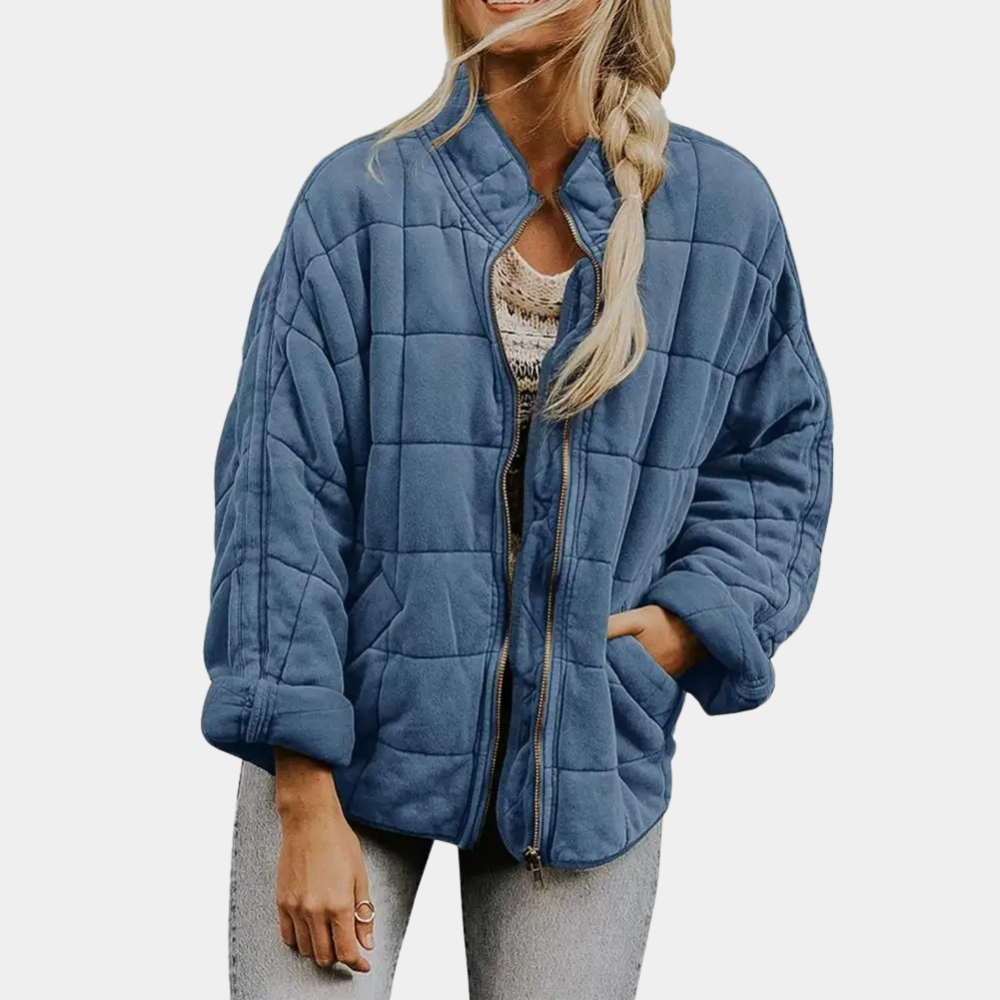 Damen Langarm Jacke mit Reißverschluss | Fronttaschen