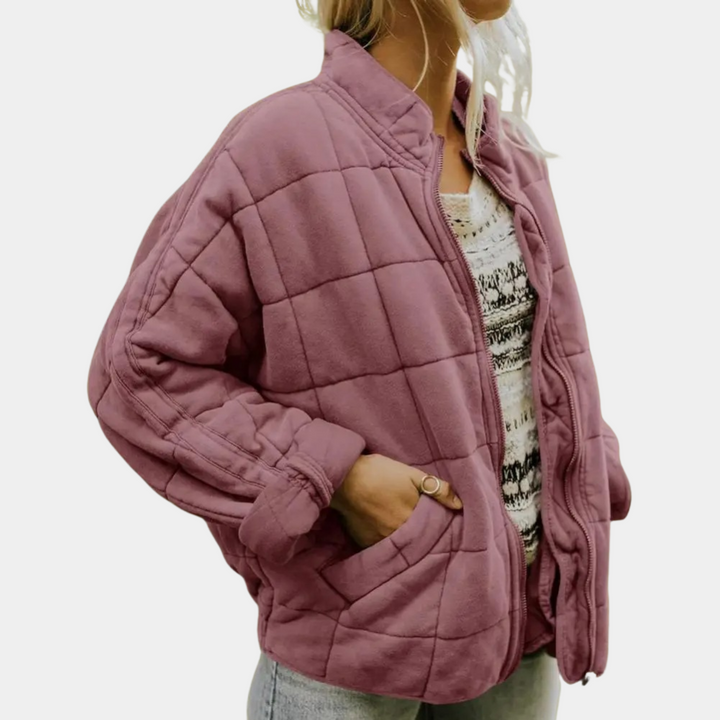 Damen Langarm Jacke mit Reißverschluss | Fronttaschen