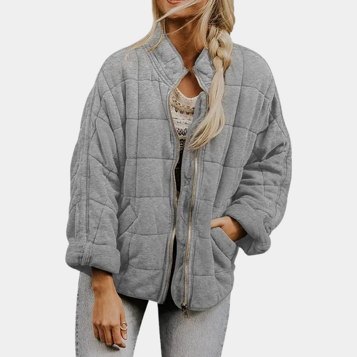 Damen Langarm Jacke mit Reißverschluss | Fronttaschen