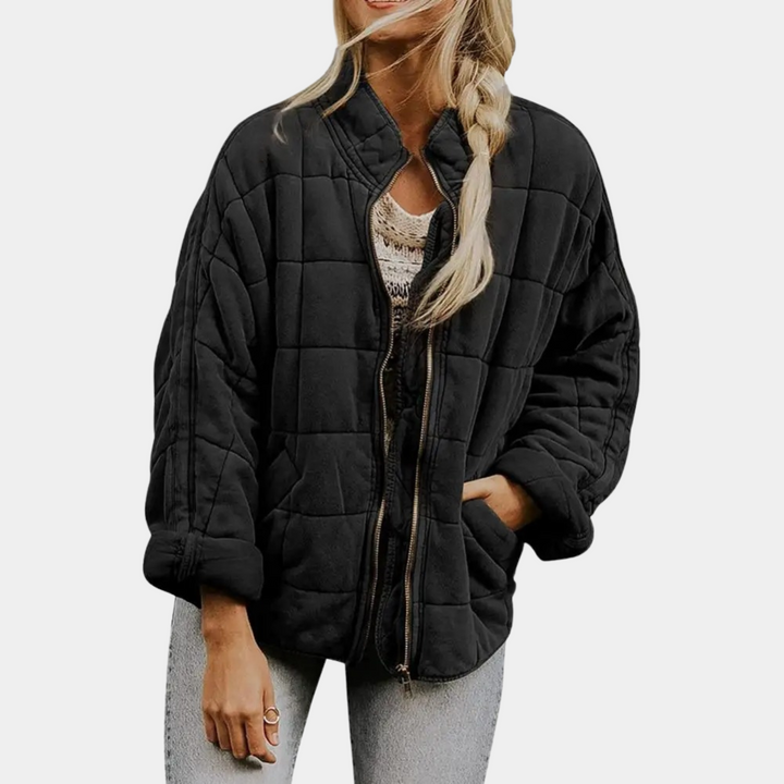 Damen Langarm Jacke mit Reißverschluss | Fronttaschen