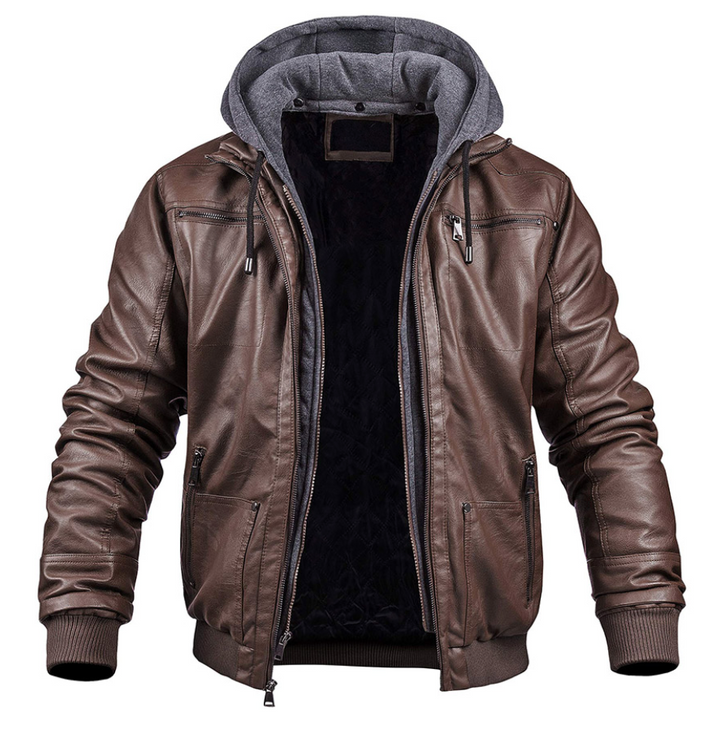 Herren Jacke mit Kapuze und Reißverschluss | Rippenbündchen