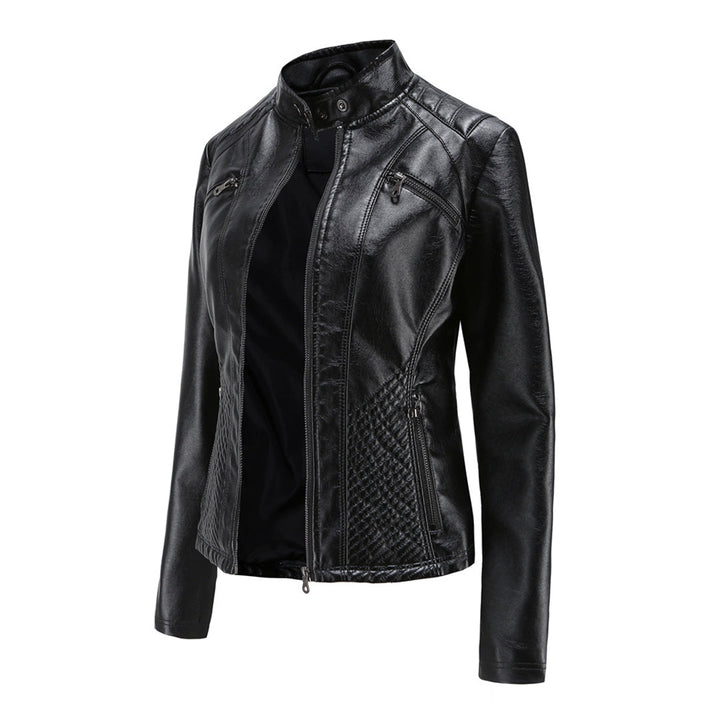 Damen Biker Jacke mit Reißverschluss | Lange Ärmel