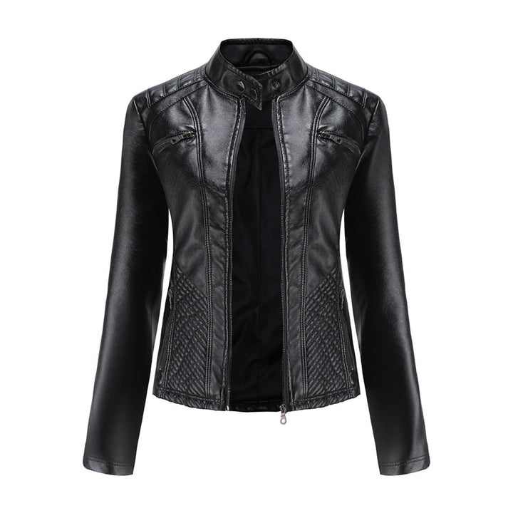 Damen Biker Jacke mit Reißverschluss | Lange Ärmel