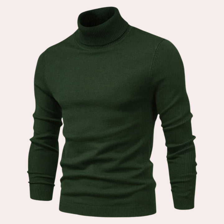 Lässiger herren-rollkragenpullover