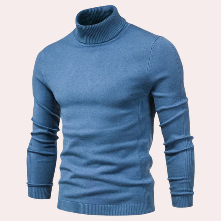 Lässiger herren-rollkragenpullover