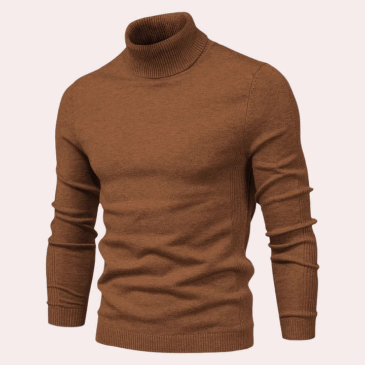 Lässiger herren-rollkragenpullover