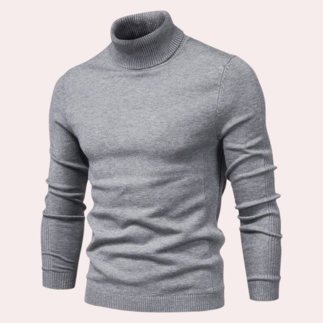 Lässiger herren-rollkragenpullover