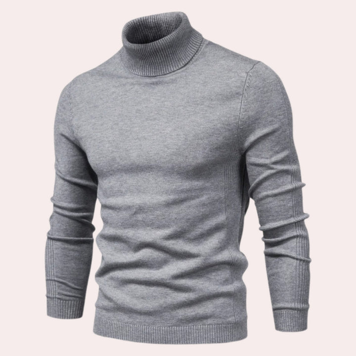 Lässiger herren-rollkragenpullover