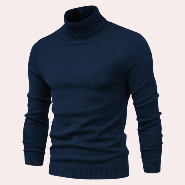 Lässiger herren-rollkragenpullover