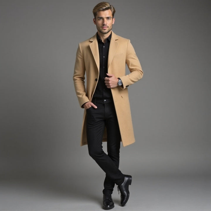 Herren Klassisch Schmaler Schnitt Formeller Trench Mantel | Winter