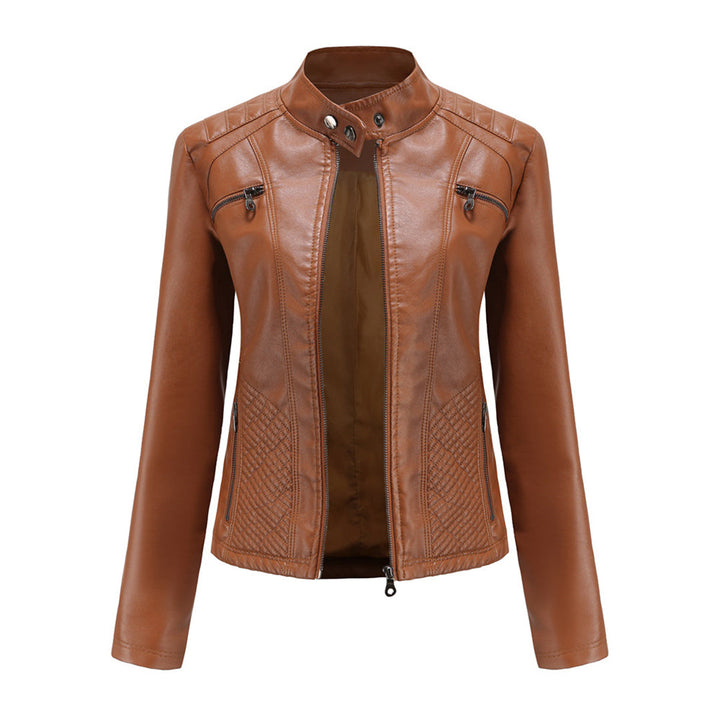 Damen Biker Jacke mit Reißverschluss | Lange Ärmel